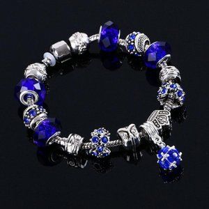 Women's Crystal/Silver Charm Bracelet